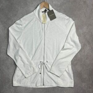 NWT Tommy Bahama Women's Knoll Jersey Full Zip White Jacket S